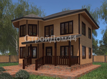 Проекты домов с эркером - строительство домов с эркером по самым низким ценам в Москве - Wood-Brus